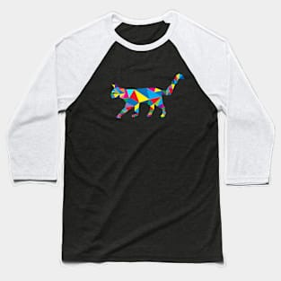 Geometric Cat Baseball T-Shirt